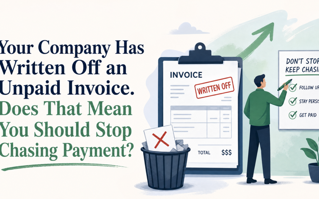 Your Company Has Written Off an Unpaid Invoice. Does That Mean You Should Stop Chasing Payment?